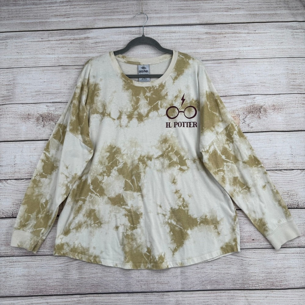 Wizarding World Harry Potter Shirt Juniors 15/17 Beige‎ Tie Dye Mischief Managed